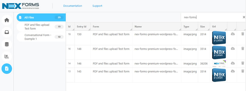 NEX-Forms - Managing Entries - Figure - 1
