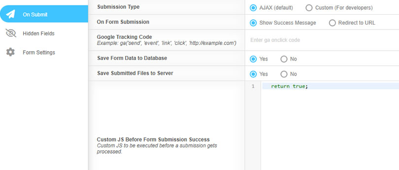 NEX-Forms - Success Message - Figure - 1