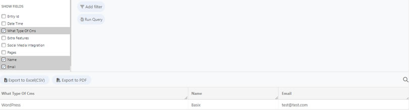 NEX-Forms - Managing Entries - Figure - 1