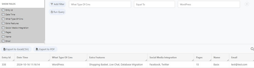 NEX-Forms - Managing Entries - Figure - 1