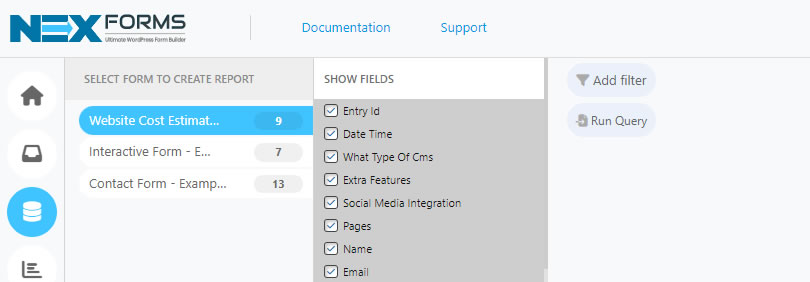 NEX-Forms - Managing Entries - Figure - 1