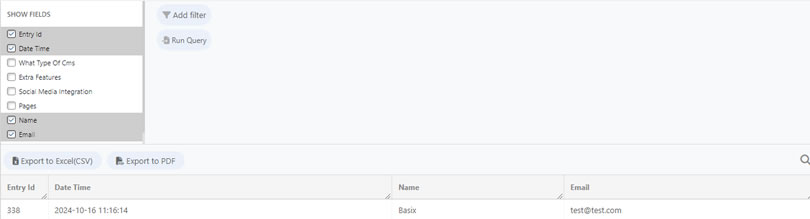 NEX-Forms - Managing Entries - Figure - 1